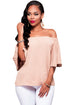 Sexy Pink Off-the-shoulder Top